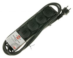1159960 STECKDOSENVERTEILER IP44 4-FACH OUTDOOR SCHWARZ 2M