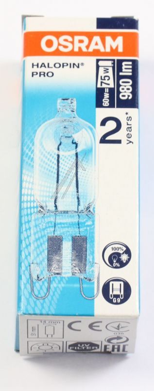 G9 66760 ECO HOCHVOLT-HALOGENLAMPE OHNE REFLEKTOR,  G9, 60 W,  240 V