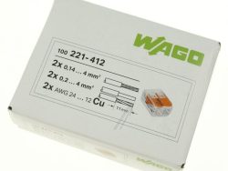 WAGO 221-412 COMPACT VERBINDUNGSKLEMME 100 STÜCK FÜR 2-LEITER BIS 4MM²