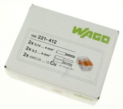 WAGO 221-412 COMPACT VERBINDUNGSKLEMME 100 STÜCK FÜR 2-LEITER BIS 4MM²