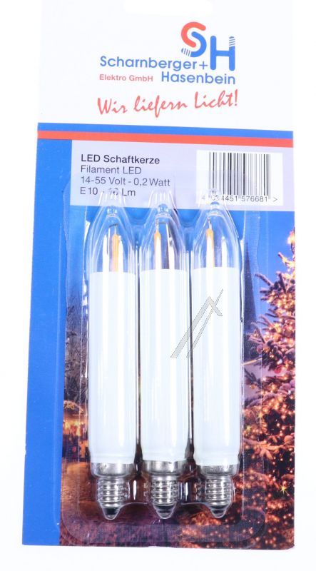E10 14-55V-0,2W LED-SCHAFTKERZE 3ER- BLISTER