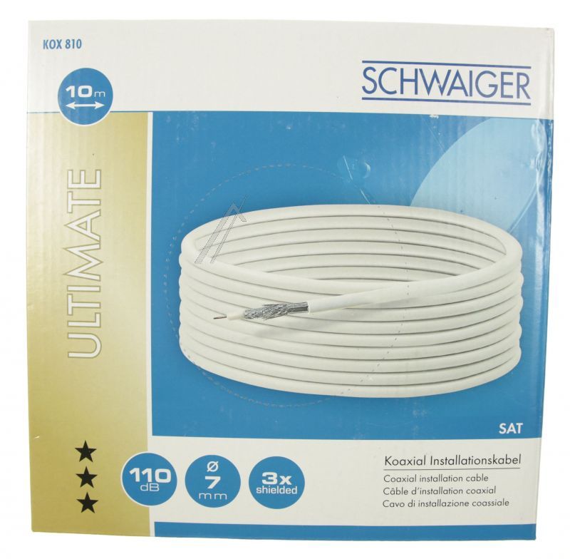 KOX810012 KOAXIALKABEL 10M 110DB 7,0MM 3-FACH SCHIRMUNG