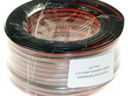 2X0,75MM² LAUTSPRECHERKABEL ROT/ SCHWARZ,  CU (KUPFER),  25M