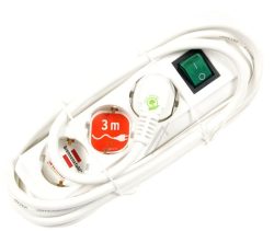 ECO-LINE 1152320400 STECKDOSENLEISTE MIT SCHALTER 3-FACH WEISS 3M