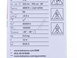 LED MR163536 DI LED MR16 DIM P 5W 940 GU5.3