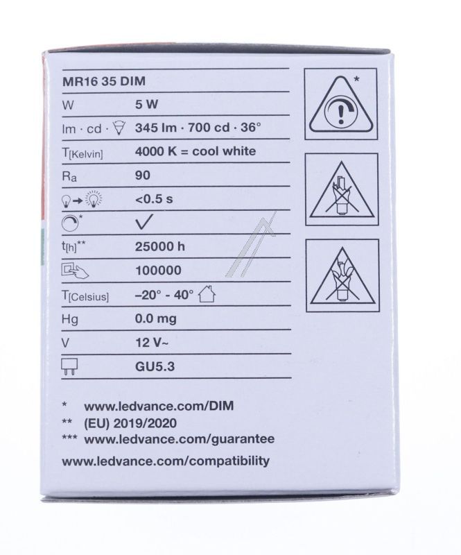 LED MR163536 DI LED MR16 DIM P 5W 940 GU5.3