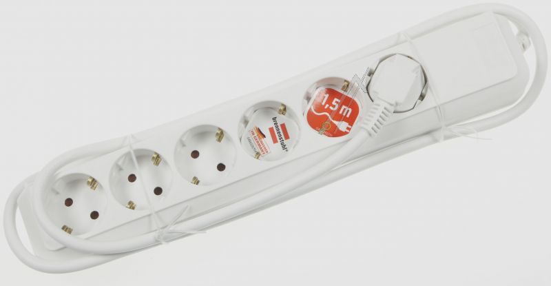 ECO-LINE 1159420015 PRODUŽNI KABL 6 RUPA,  BELI,  1,5 M BEZ PREKIDAČA