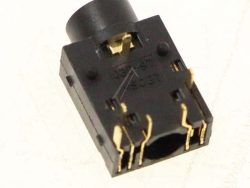 3722-003158 JACK-PHONE,1/ 6P, NI, BLK, ANGLE