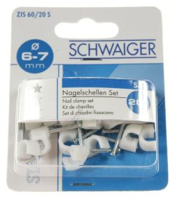 ZIS60/ 20S532 NAGELSCHELLEN: 6 - 7MM/ 20ER SET,  WEISS