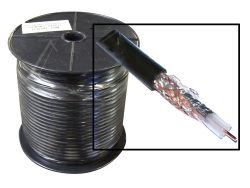 SAT-ERDVERLEGEKABEL SCHWARZ,  STAHLKUPFER,  >85DB,  100-SPULE