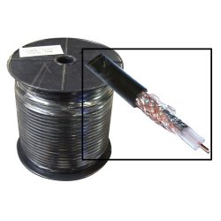 SAT-ERDVERLEGEKABEL SCHWARZ,  STAHLKUPFER,  >85DB,  100-SPULE