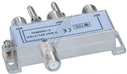 3-FACH VERTEILER 5-1000MHZ MINI F-TECHNIK DÄMPFUNG: 6DB