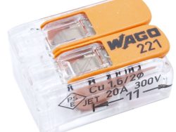 WAGO 221-412 KOMPAKTNI PRIKLJUČNI TERMINAL 1 KOMAD ZA 2-ŽIČNE DO 4MM²