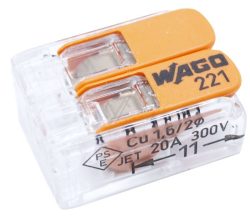 WAGO 221-412 KOMPAKTNI PRIKLJUČNI TERMINAL 1 KOMAD ZA 2-ŽIČNE DO 4MM²