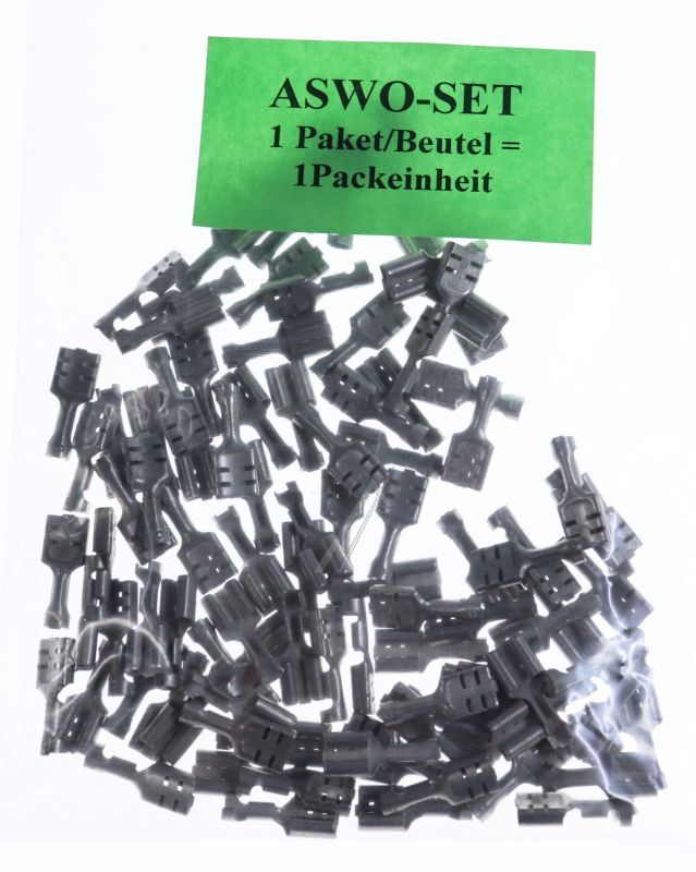 F502630012-V FLACHSTECKHÜLSE 6,3MM X 0,8MM 100 STÜCK FÜR 0,5 - 1,5MM² MESSING-VERZINKT VORGEROLLT