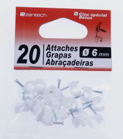 122806 20 ATTACHES PLASTIQUES 6 BLC