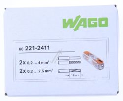 WAGO 221-2411 COMPACT DURCHGANGSVERBINDER MIT HEBEL 60 STÜCK FÜR 2-LEITER BIS 4MM²