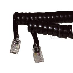 TELEFONHÖRERKABEL SCHWARZ-SPIRAL 4/ 4, 5METER
