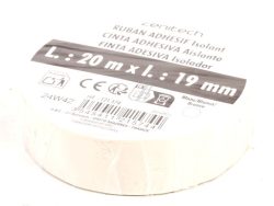 121574 ROULEAU ADHESIF CHATTERTON 19 MM X 20 MÈTRES BLANC