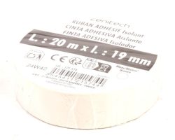 121574 ROULEAU ADHESIF CHATTERTON 19 MM X 20 MÈTRES BLANC