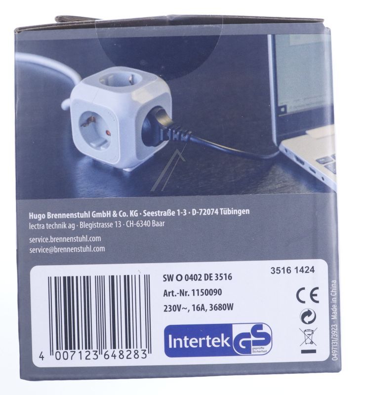 ALEA 1150090 POWER STECKDOSENWÜRFEL 4-FACH (MIT 1,4M KABEL)