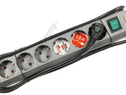 ECO-LINE 1159540015 STECKDOSENLEISTE MIT SCHALTER 6-FACH SILBERGRAU 1,5M