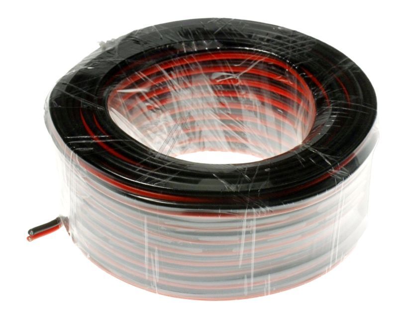 2X0,75MM² LAUTSPRECHERKABEL ROT/ SCHWARZ, CCA (KUPFER/ ALUMINIUM), 25M