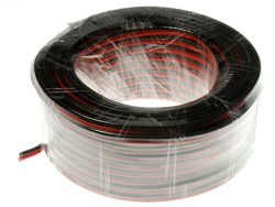 2X0,75MM² LAUTSPRECHERKABEL ROT/ SCHWARZ,  CCA (KUPFER/ ALUMINIUM),  25M