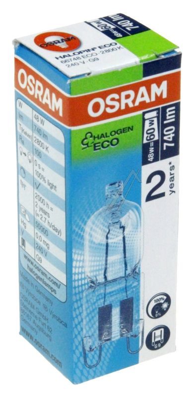 HALOPIN PRO 48 66748 PRO HOCHVOLT-HALOGENLAMPE OHNE REFLEKTOR,  G9, 48 W,  240 V