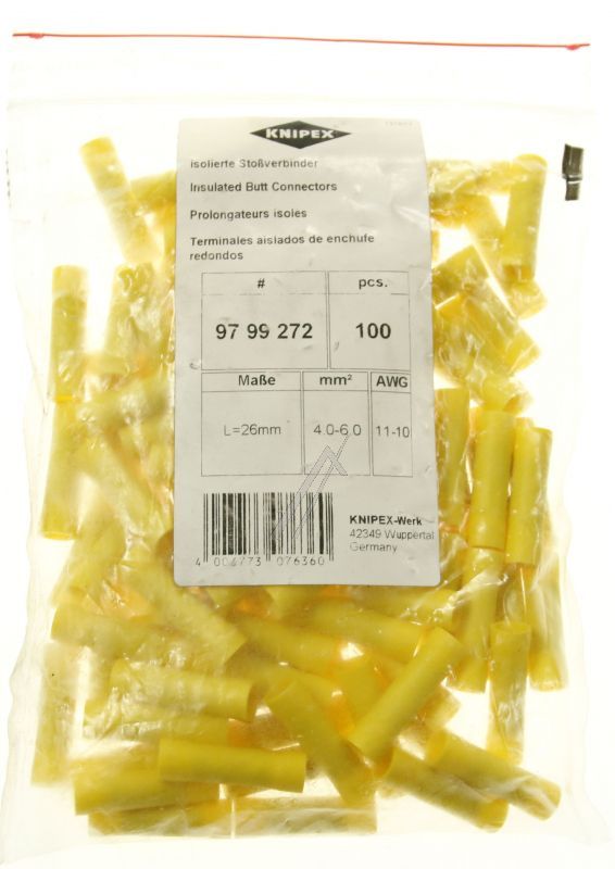 97 99 272 STOSSVERBINDER ISOLIERT,  GELB 100STK