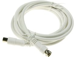 ANTENNENKABEL 2,5M KLASSE A F-GERADE/ KOAX-GERADE WEISS