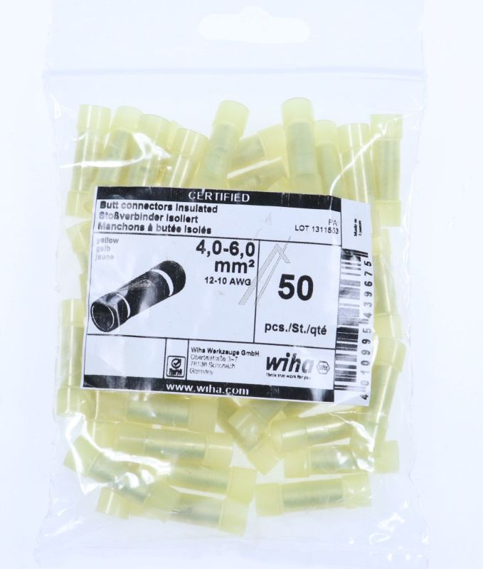 C101X040060 43967 STOSSVERBINDER C101 ISOLIERT 4,0-6,0MM² (GELB) 100ST. NACH DIN
