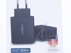 HOME CHARGER HC430 1001-0107 MULTIPORT USB PUNJAČ SA 4 USB PORTA,  30W,  CRNI