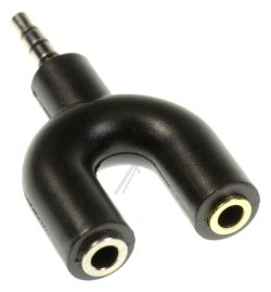 HEADSET ADAPTER 3,5MM 4PIN KLINKENSTECKER /  2X 3,5MM 3PIN KLINKENBU.,  BLACK