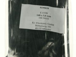 E 4 SW KABELBINDER SCHWARZ,  140 X 3,6 MM,  100 STÜCK.
