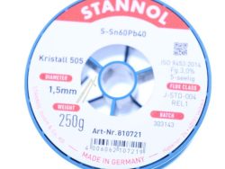 HS1010-0250-PB SN60PB40 520448 LÖTDRAHT 1,5MM 250G – LOT FLUX KRISTALL 505