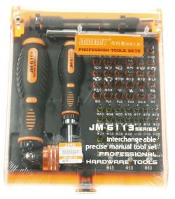 JM-6113 73-TEILIGES BIT-SET MIT ZWEI HANDHALTERN FÜR 6,3MM UND 4MM BITS