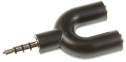 HEADSET ADAPTER 3,5MM 4PIN KLINKENSTECKER /  2X 3,5MM 3PIN KLINKENBU.,  BLACK