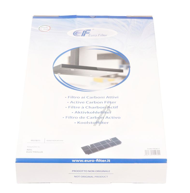 FKS817 KOHLEFILTER ALTERNATIV FÜR ELECTROLUX 9029802817 MCFB71, 42 X14,2 X 2 CM