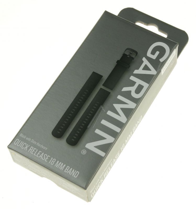 010-12932-01 GARMIN ERSATZARMBAND 18MM SILIKON SCHWARZ/ SCHIEFERGRAU