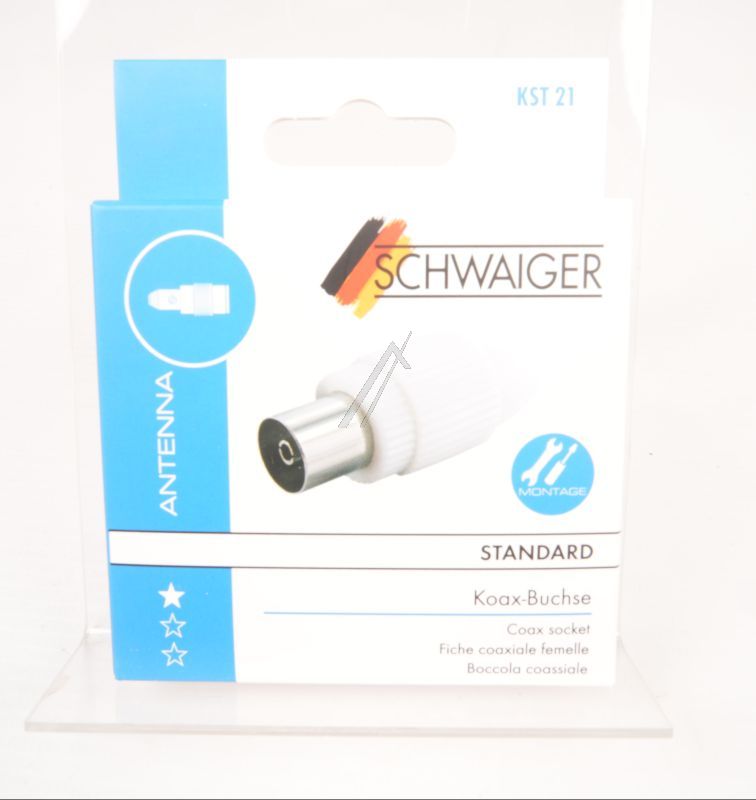KST21532 KOAX BUCHSE: SCHRAUBBAR, WEISS