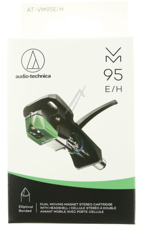 AT-VM95E/ H STEREO DUAL MM TONABNEHMER AUF AT-HS6 MONTIERT, ELLIPTISCH GEBONDET