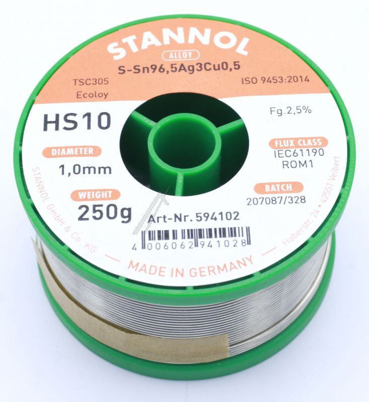 HS 10 TSC 305 ECOLOY 594102 BEZOLOVNA LEMNA ŽICA SA FLUKSOM SAC305 (LEGURA SN96,5AG3CU0,5) PREČNIKA 1MM, TEŽINE 250G