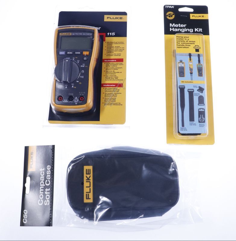 FLUKE 115/ C50/ TPAK-PAKET 5199008 DIGITALMULTIMETER FLUKE 115 MIT TRAGETASCHE C50 UND MAGNETHALTER TPAK