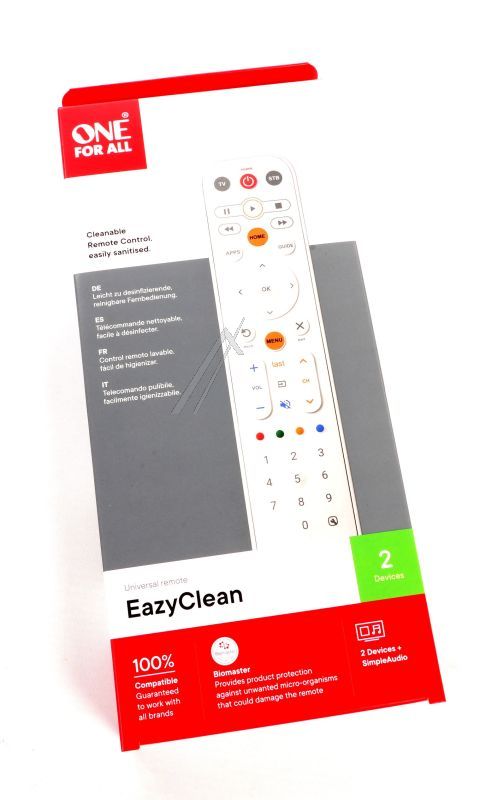 EAZYCLEAN URC9290 FERNBEDIENUNG MIT ABWASCHBARER OBERFLÄCHE,  WEISS