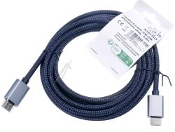 HDMI KABL SA ALUMINIJUMSKIM KONEKTOROM I PAMUČNOM PRESVLAKOM, 4K*2K@60HZ, 5M