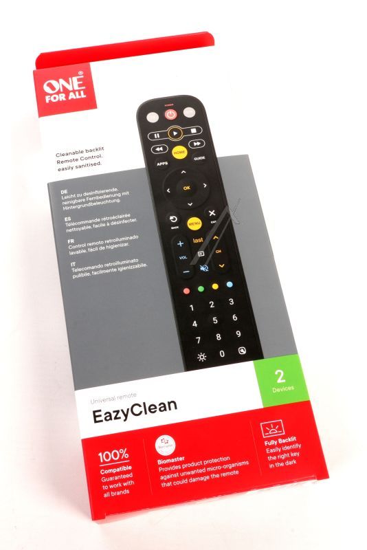 EAZYCLEAN URC9291 FERNBEDIENUNG MIT ABWASCHBARER OBERFLÄCHE, SCHWARZ
