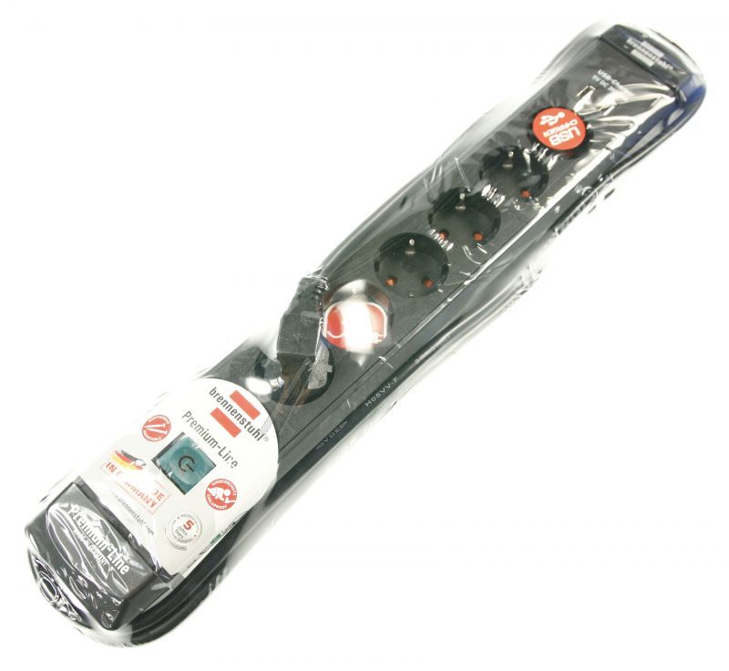 PREMIUM-LINE 1951160602 STECKDOSENLEISTE MIT USB-LADEFUNKTION 6-FACH SCHWARZ 3M