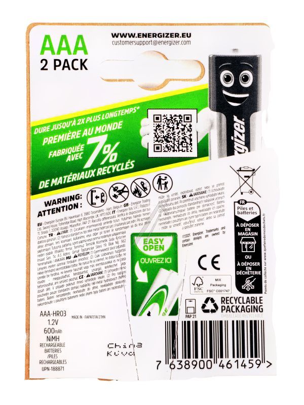 LR03 E304436400 NIMH PUNJIVE BATERIJE AAA (MICRO) - 600MAH, NAPUNJENE (2 KOMADA)