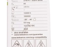 LED MR11 P 2.5W 827 GU4 LED MR112036 1.8W 827 GU4 P LEDV